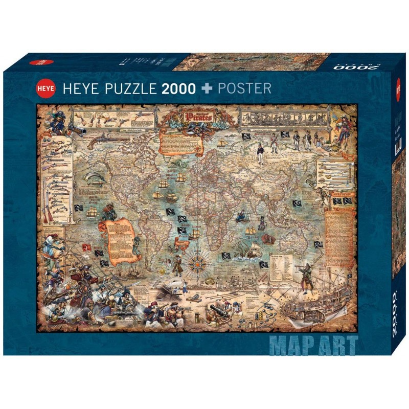 Puzzle 2000 pièces Pirate World un jeu Heye