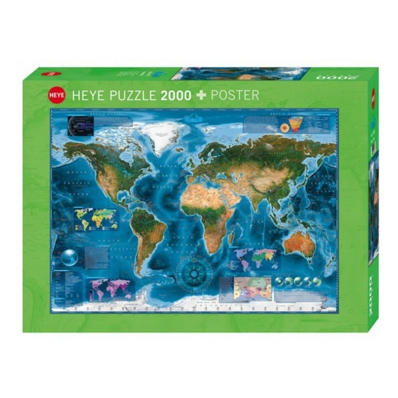 Puzzle 2000 pièces - Satellite Map un jeu Heye