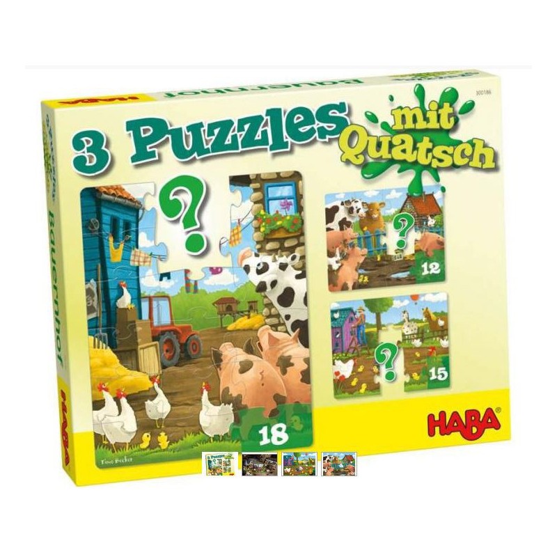 3 puzzles - La ferme un jeu Haba