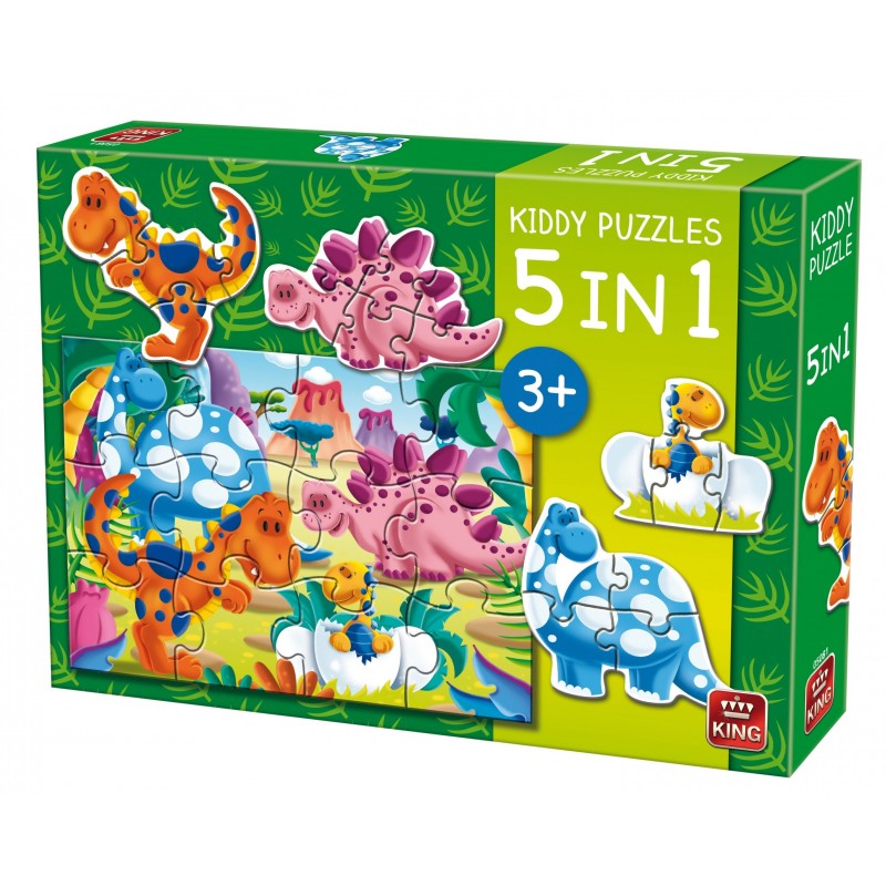 Puzzles 5 en 1 Les dinosaures un jeu King Puzzles 5 en 1 Les dinosaures un jeu King