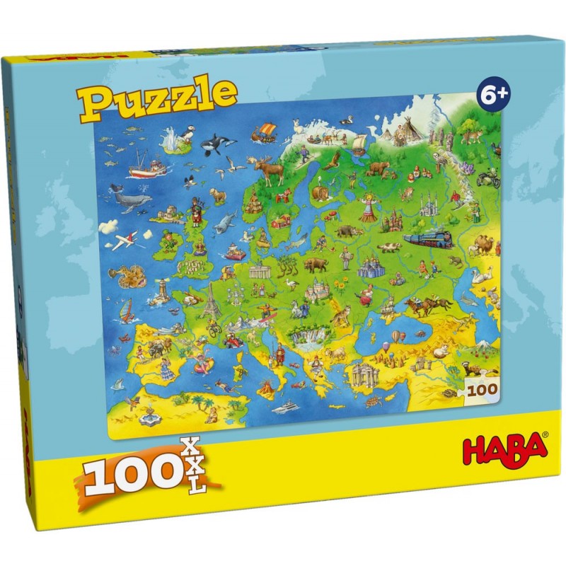 Puzzle 100 pièces - Pays d'Europe un jeu Haba