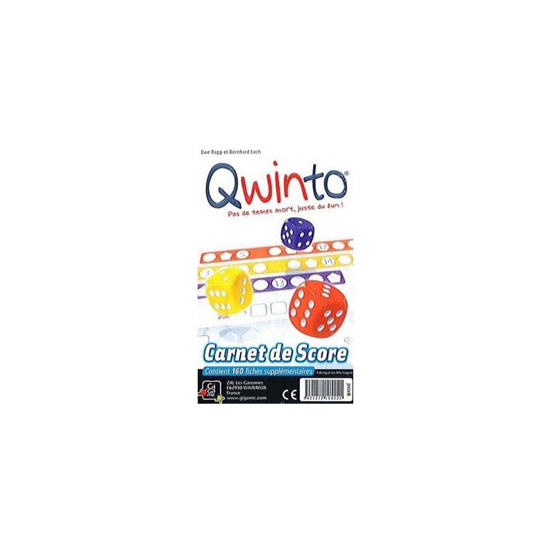 Qwinto - Recharge Bloc de score un jeu Gigamic