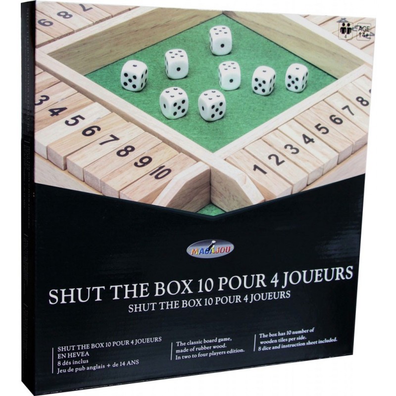 Shut the box 10 (4 joueurs) un jeu Loisirs Nouveaux