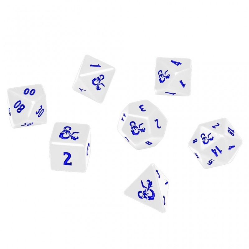 Set de dés de Jeu de Rôle : Blanc