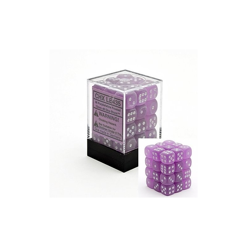 Pack de 36 dés D6 * givrés * VIOLET / PURPLE un jeu Chessex