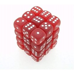 Pack de 36 dés D6 * givrés * ROUGE / FROSTED RED un jeu Chessex