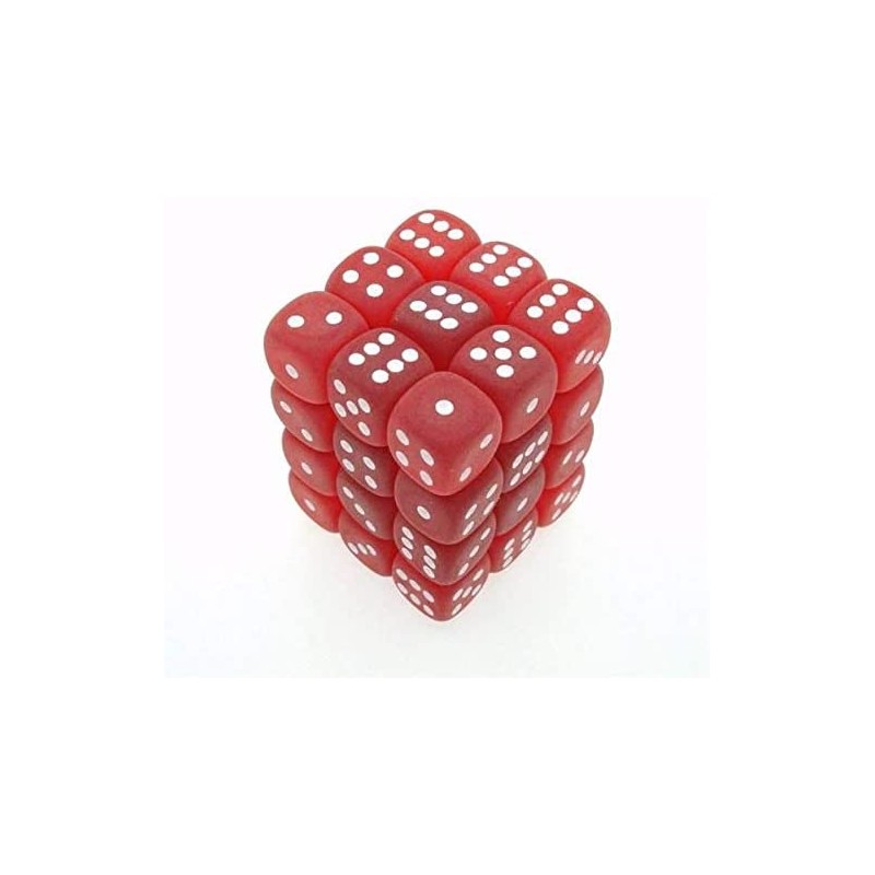 Pack de 36 dés D6 * givrés * ROUGE / FROSTED RED un jeu Chessex Pack de 36 dés D6 * givrés * ROUGE / FROSTED RED un jeu Chessex