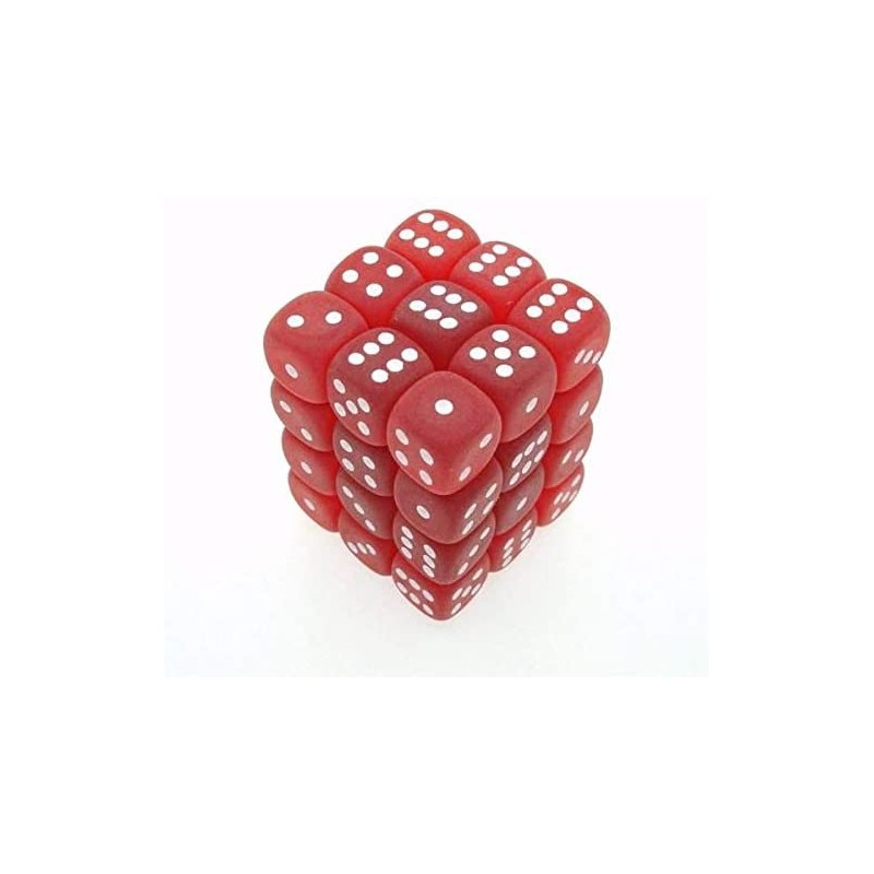 Pack de 36 dés D6 * givrés * ROUGE / FROSTED RED un jeu Chessex