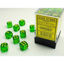 Boite de 36 dés D6 * Borealis * Maple Green un jeu Chessex