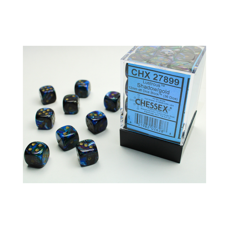 pack 36 dés 6 shadow chessex