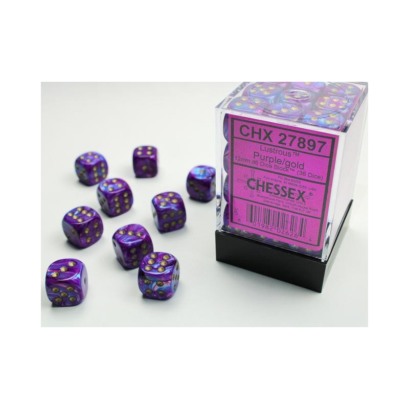 Pack 36 dés 6 violet chessex