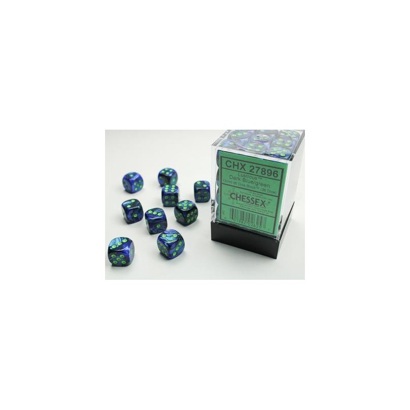 Pack 36 dés 6 bleu chessex