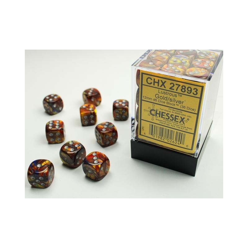 Pack 36 dés 6 or chessex