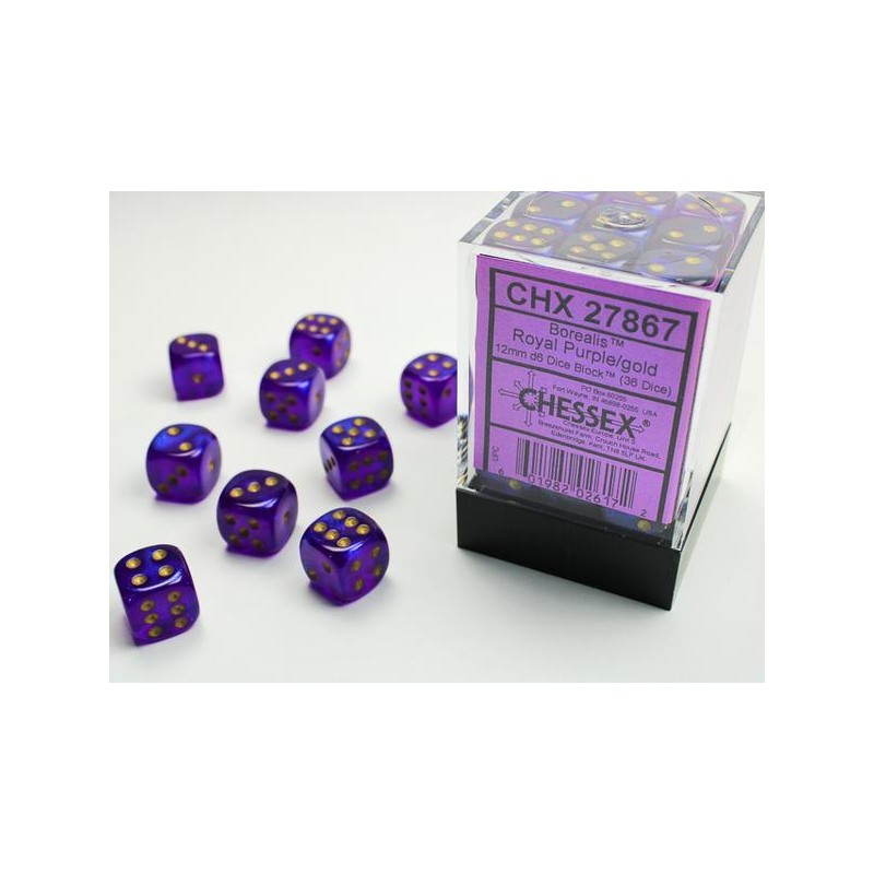 Pack 36 dés 6 Violet Royal chessex