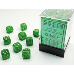 Pack 36 dés 6 vert chessex