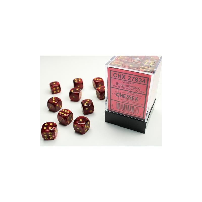 Pack 36 dés 6 bordeau chessex