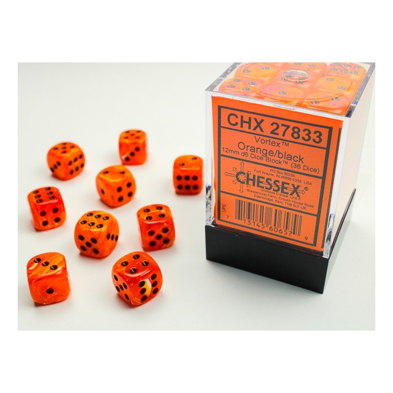 Pack 36 dés 6 Orange chessex