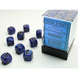 Pack 36 dés 6 bleu roi chessex