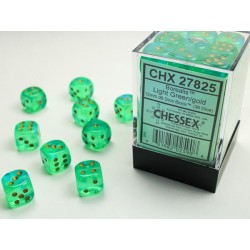 Pack 36 dés 6 vert clair chessex