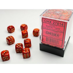 Pack 36 dés 6 Scarlet Chessex Jeu de rôle