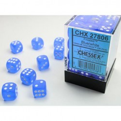 Pack 36 dés 6 bleu chessex jeu de rôle