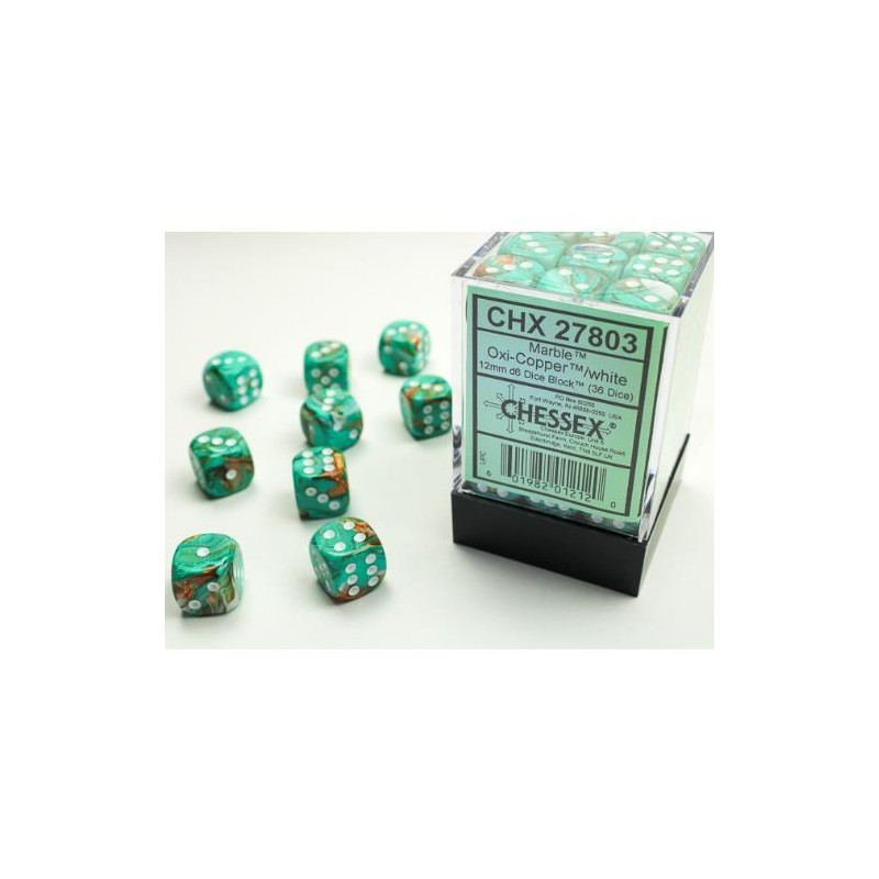 Boite de 36 dés D6 * Marble * Oxi Copper un jeu Chessex