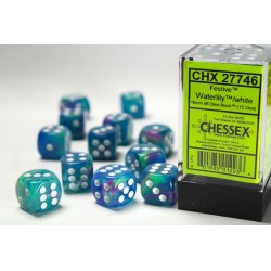 Boîte de 12 dés 6 * Festive * Waterlily un jeu Chessex