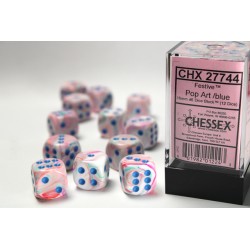 Boîte de 12 dés 6 * Festive Pop Art un jeu Chessex