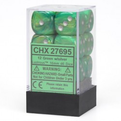 Pack 12 dés 6 Vert Chessex Annecy