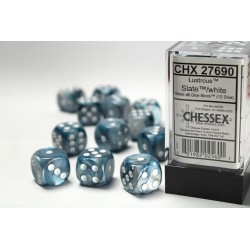 Boîte de 12 dés 6 * lustrous * ARDOISE / SLATE un jeu Chessex