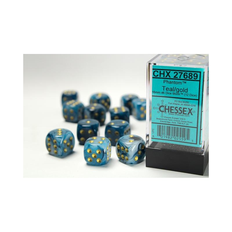Pack 12 dés 6 Sarcelle Chessex Annecy