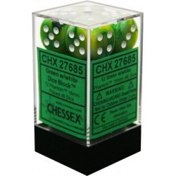 Pack 12 dés 6 Vert Chessex Annecy