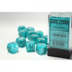 Pack 12 dés 6 Aqua Chessex Annecy