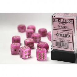 Boîte de 12 dés 6 * vortex * ROSE un jeu Chessex