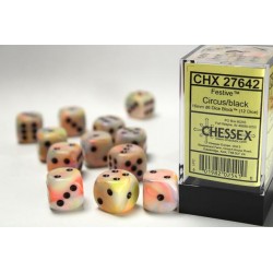 Boîte de 12 dés 6 * festive * CIRCUS un jeu Chessex