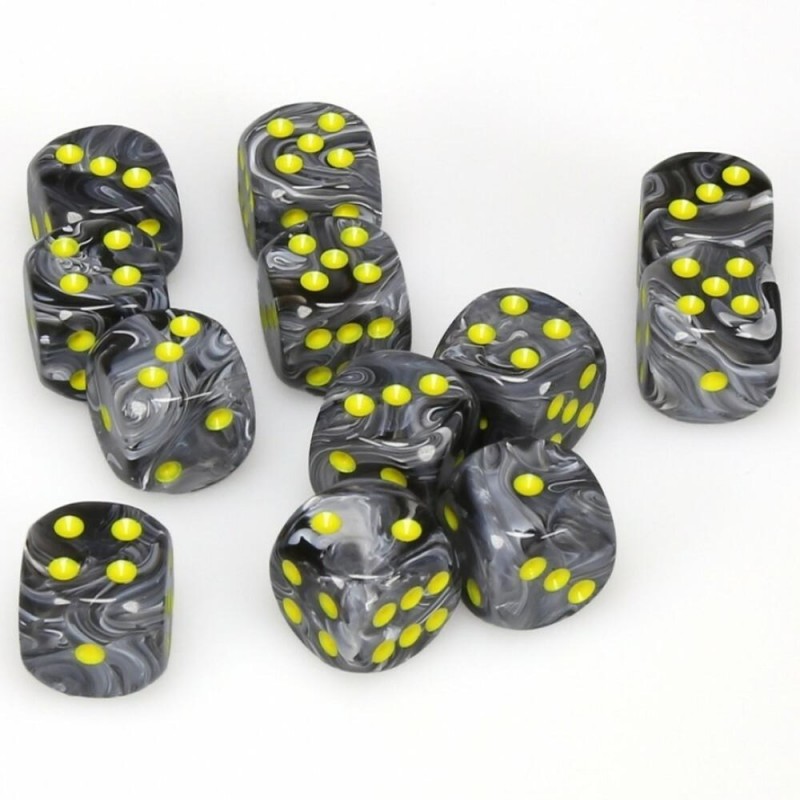 Pack 12 dés 6 Noir Vortex Black Chessex Annecy