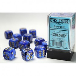 Pack 12 dés 6 Bleu Chessex Annecy