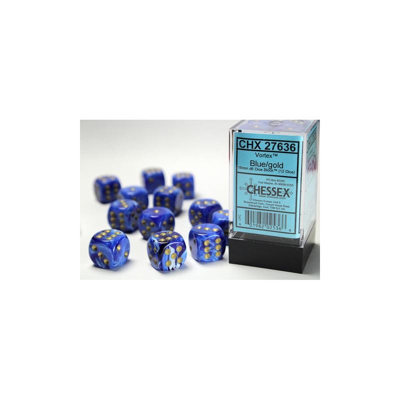 Pack 12 dés 6 Bleu Chessex Annecy