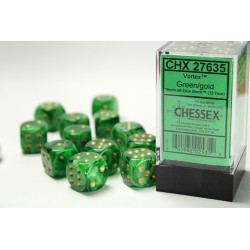 Pack 12 dés 6 Vert Chessex Annecy