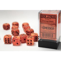 Pack 12 dés 6 Orange Chessex Annecy