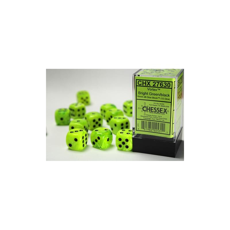 Boîte de 12 dés 6 * vortex * VERT CLAIR un jeu Chessex