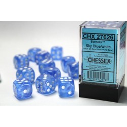 Pack 12 dés 6 Bleu Ciel Chessex Annecy