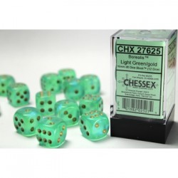 Pack 12 dés 6 Vert Clair Chessex Annecy