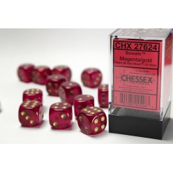 Pack 12 dés 6 Magenta Chessex Annecy