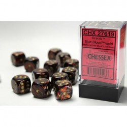 Pack 12 dés 6 Sang Bleu Chessex Annecy