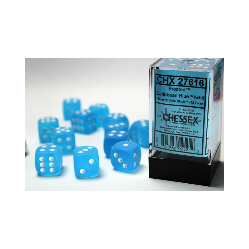 Pack 12 dés 6 Bleu Caraïbe Chessex Annecy
