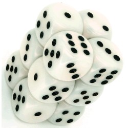 Pack de 12 dés 6 * nacre * BLANC un jeu Chessex