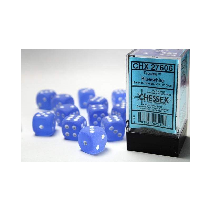 Pack 12 dés 6 Bleu Chessex Annecy