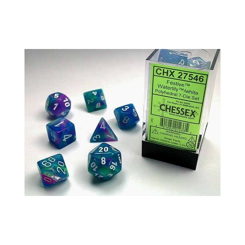 7 dés * Festive * Waterlily un jeu Chessex