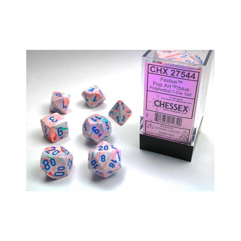 7 dés * Festive * Pop Art un jeu Chessex 7 dés * Festive * Pop Art un jeu Chessex